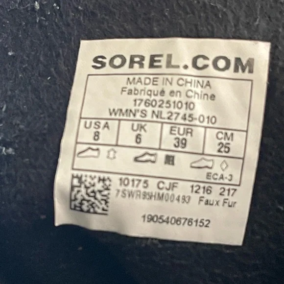 Sorel Women’s Joan Explorer Cozy Black Leather/Suede Size 8 - Picture 10 of 10